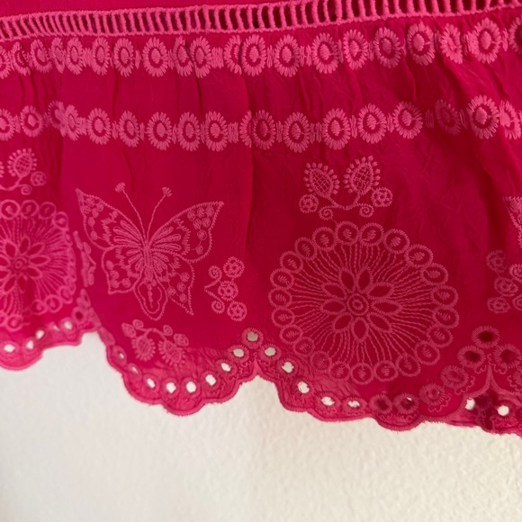 Johnny Was Teyros Dress Jazzy Embroidered Red Size Small NWT Mini - Picture 8 of 13